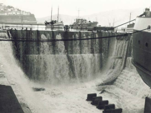 The Lyttleton Drydock after tsunami damage (Chile 1960).