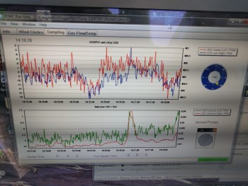 Screen grab showing the gas data logger information 
