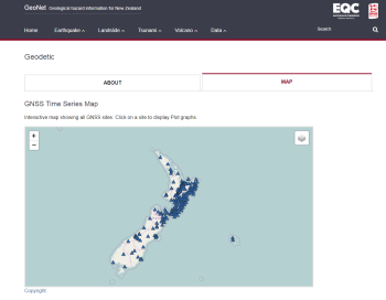 A crafty map created to locate geodetic data collection points across New Zealand.