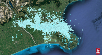 Darfield aftershock sequence year one. All magnitude 1 and above aftershocks are shown on the map