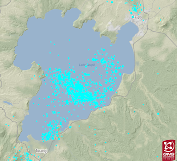 Over 1,100 shallow earthquakes (under 40km deep) located in and around Taupō during 2019. 