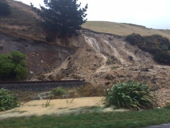 Debris flow at Hampden, North Otago (Photo: NZ Police)