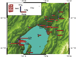 Wellington Map of PGA Measurements