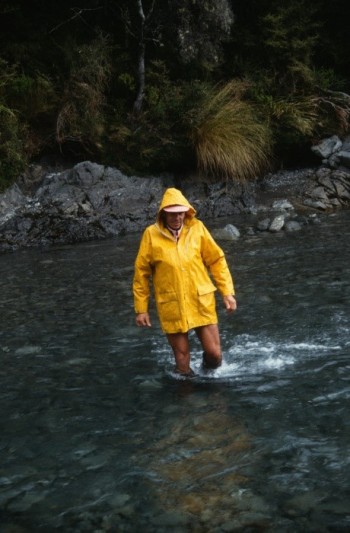 Kelvin Berryman during field work in the 1929 Buller earthquake area in 1998.  GNS Science 