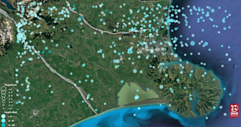 Earthquakes located in the Canterbury region 1 Jan 1800 to 3 Sept 2010