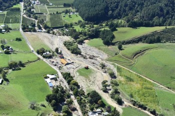 Stormflows from ex-Tropical Cyclone Gita have scoured out valleys in the Nelson-Tasman District (Source: Tasman District Council).