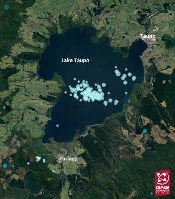 Earthquakes registered in the last week 10-17 July 2019 at Lake Taupo