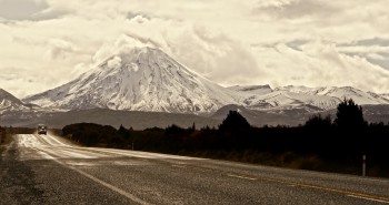 View of Mt Ngauruhoe from the Desert Road. 