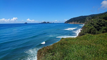 The coastline at Raoul Island... on a nice day. 