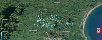 Earthquakes in Pōrangahau today, April 26 2023.