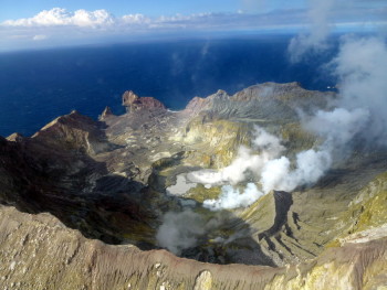 View of active vent area from the summit on 1 May 2013