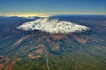 Aerial View of Mt Ruapehu from the South West. (D. Townsend) VML 150292