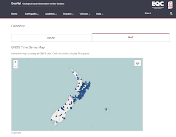 A crafty map created to locate geodetic data collection points across New Zealand.