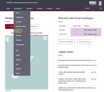 GeoNet's Quake Search Tool. You can find it from our website's homepage by clicking 'Search' under the Earthquake Tab
