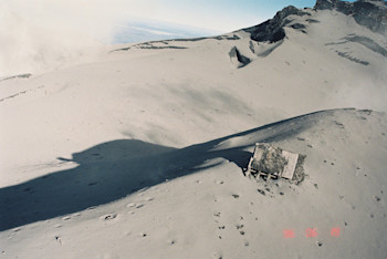 Dome Shelter area in 1996 after the eruption started