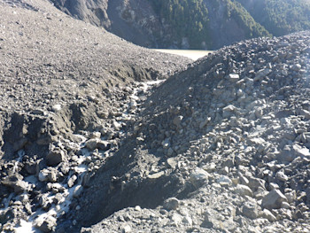 The Hapuku dam breach channel (photo: GNS Science)