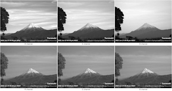 Daytime image (top) vs our night-time image (bottom). 