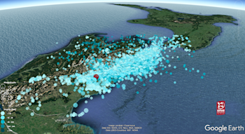  Kaikōura aftershock sequence year one. All magnitude 2 and above aftershocks are shown on the map