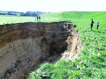 View of the eastern end of the newest tomo at Earthquake Flat.