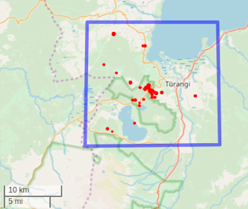 Map showing the location of the earthquakes