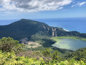 Figure 2. Landslides triggered around the crater rim of Blue Lake 