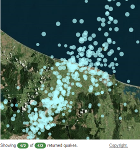 Locations of the aftershocks