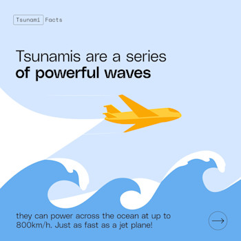 Tsunamis can travel across the ocean as fast as a jet airplane