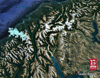 Map showing the M5.5 event and aftershocks