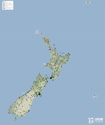 GeoNet Sensor Network as of August 2023. 