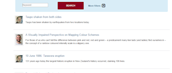 New keyword search tool for GeoNet News