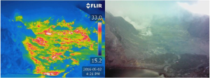 Thermal image of crater floor area at White Island