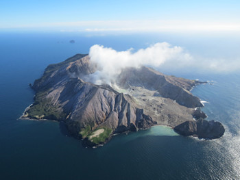 Aerial view of White Island