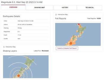 2023 M6.0 South Island earthquake with ‘best’ quality