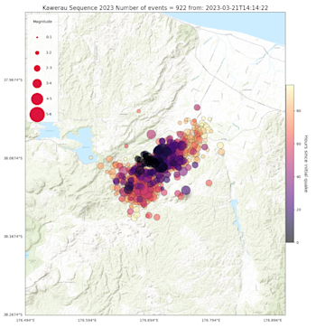 Cumulative map, Kawerau swarm