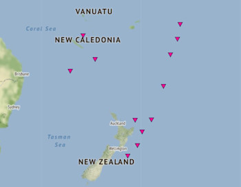 New Zealand DART Network Map