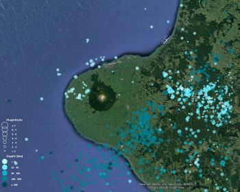 Earthquakes located in the Taranaki region in 2022