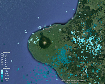 Earthquakes located in the Taranaki region in 2022