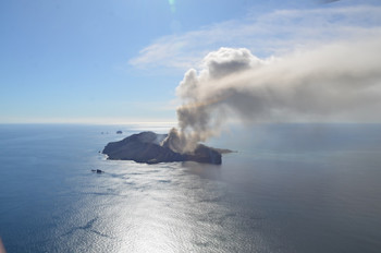 Figure 2 Picture of the ash cloud from Whakaari White Island on Wednesday 21 August Credit B Scott