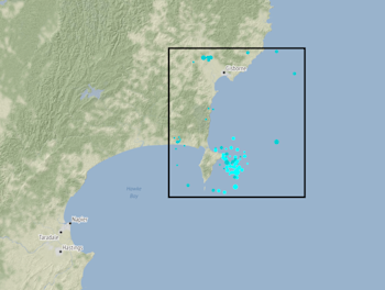 Since Monday, we’ve recorded 85 quakes in the boxed area.