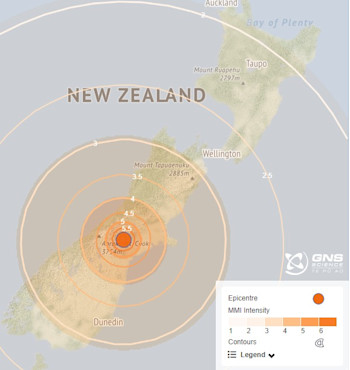 Shaking Layers map from 2023 M6.0 earthquake