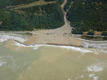 Debris flow north of Paparoa Point.